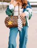 White Polka Dot Bag Scarf