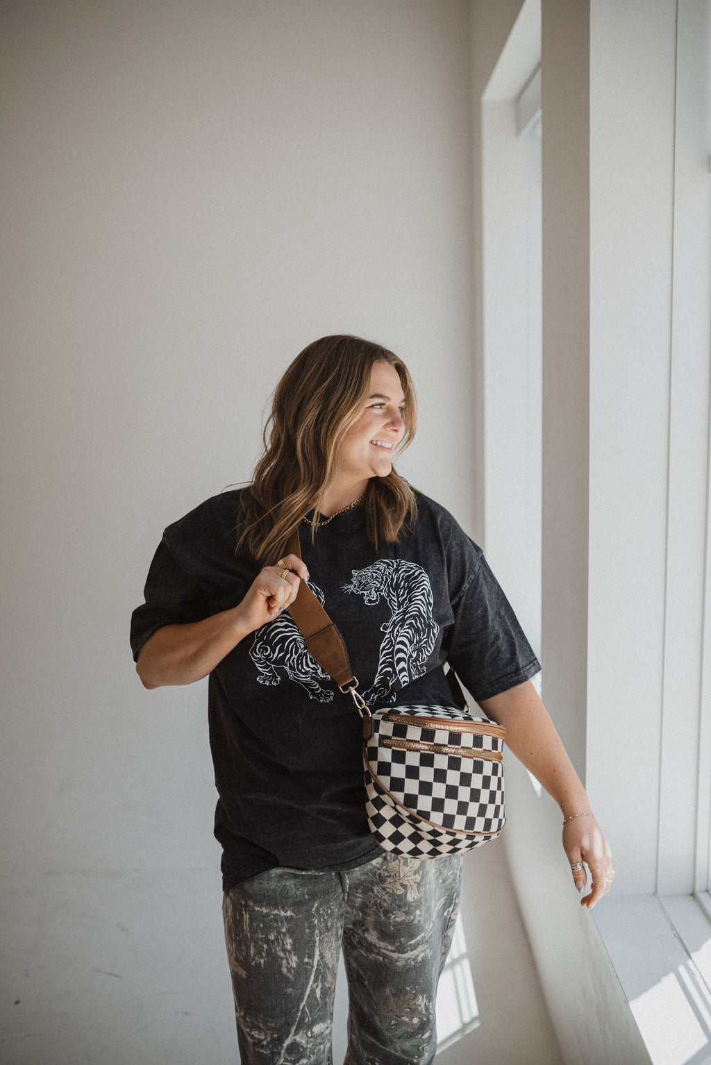Luxe On The Go Bag - Contrast Checkered