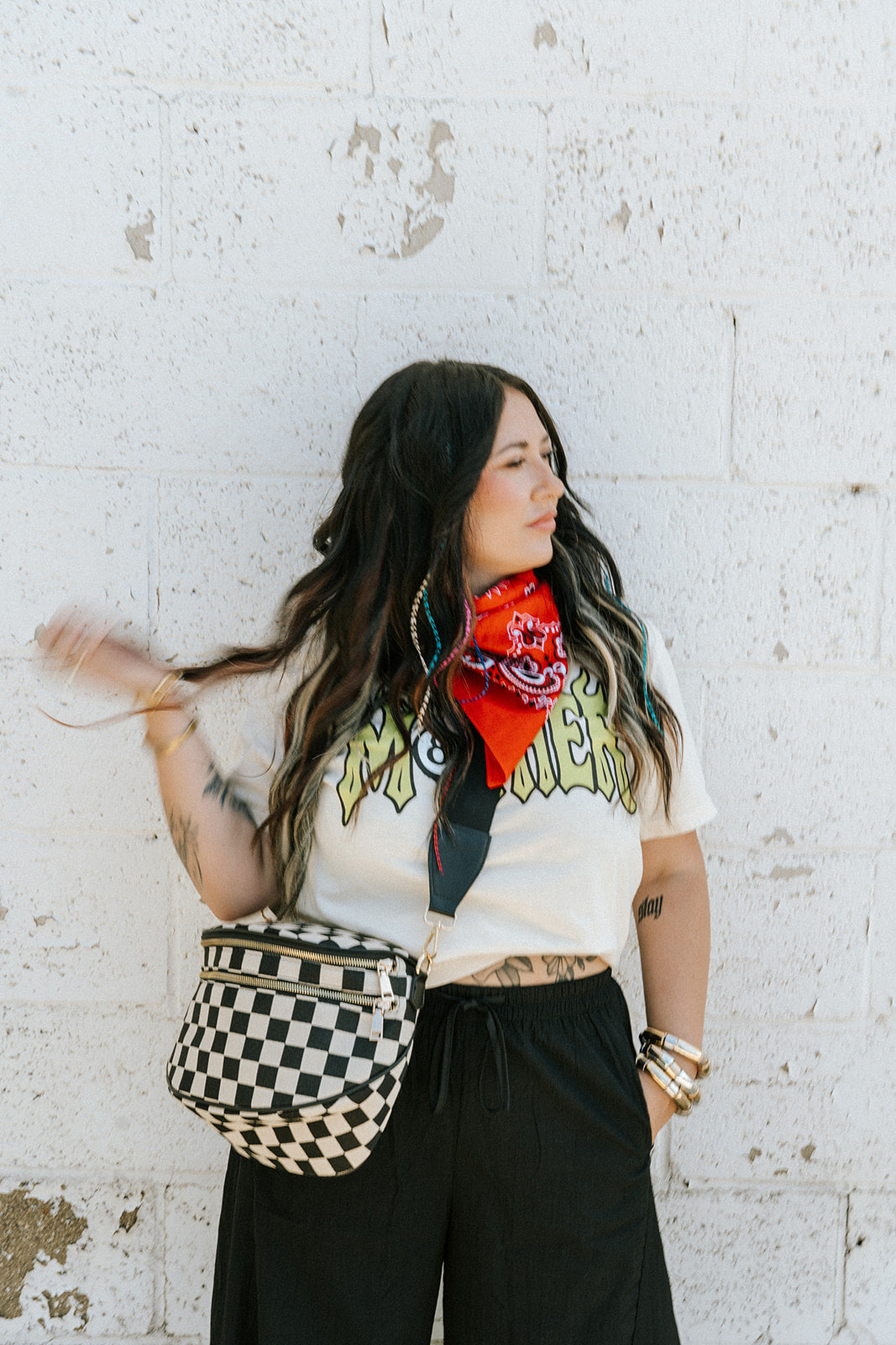 Luxe On The Go Bag - Black Checkered